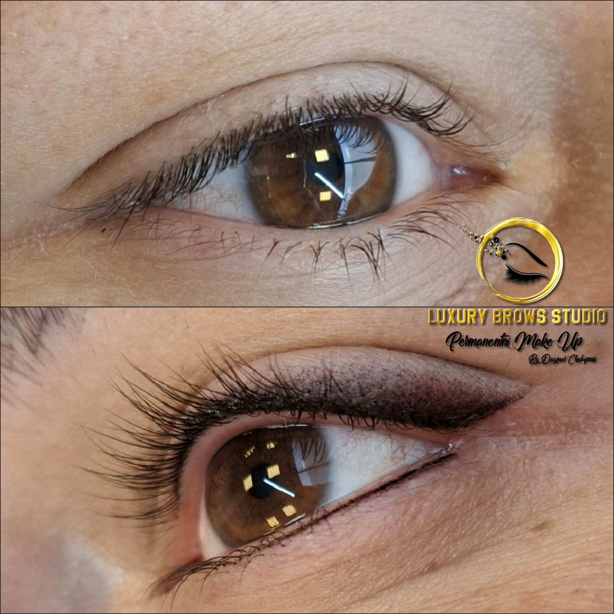 Stínované oční linky - kouřový efekt