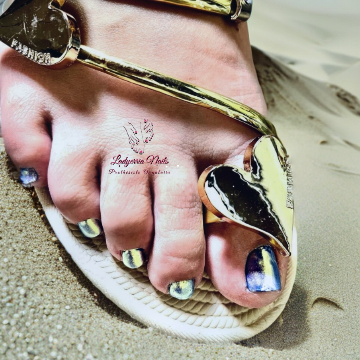 1ère pose avec nail art express pieds