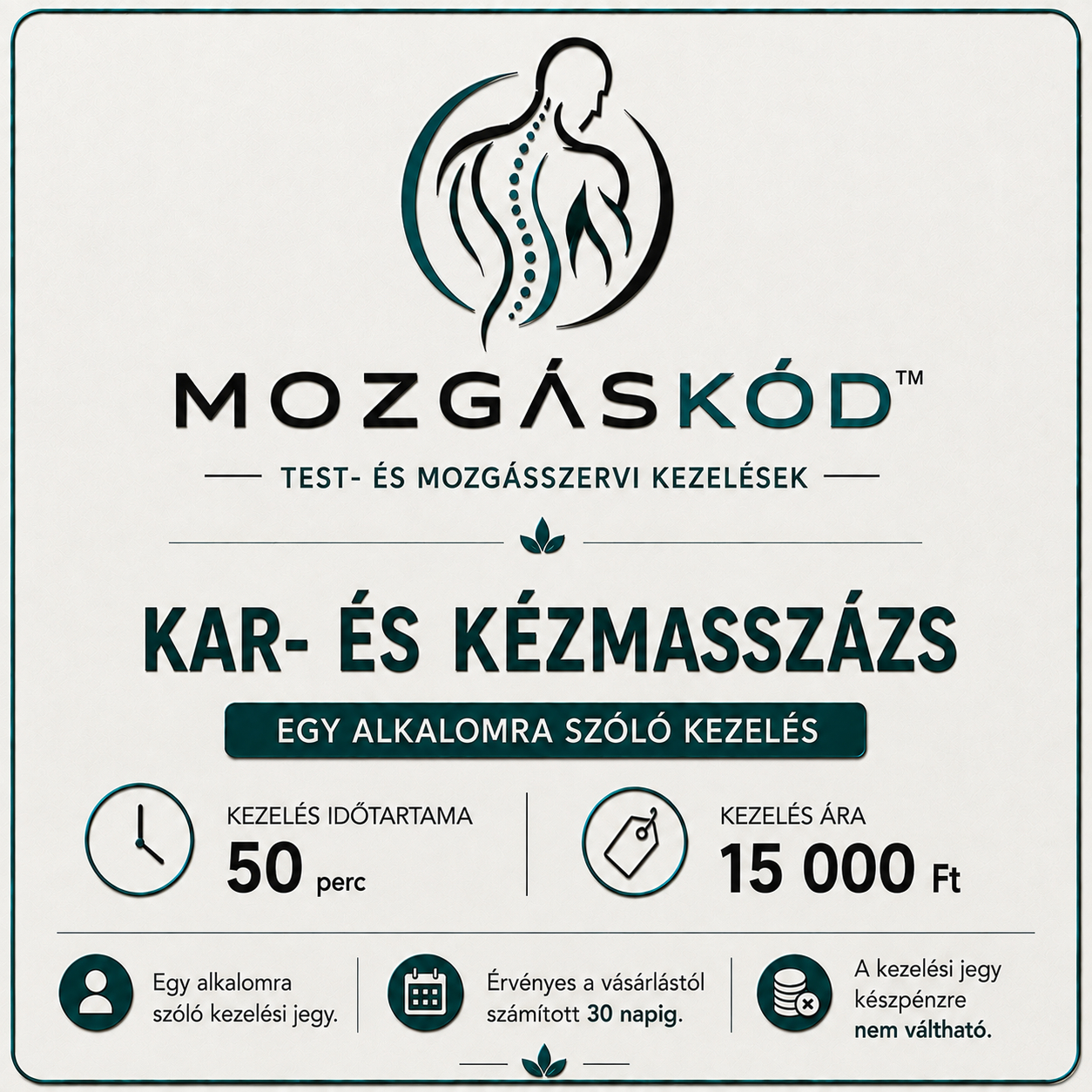 Kéz- és Karmasszázs - 1 alkalom