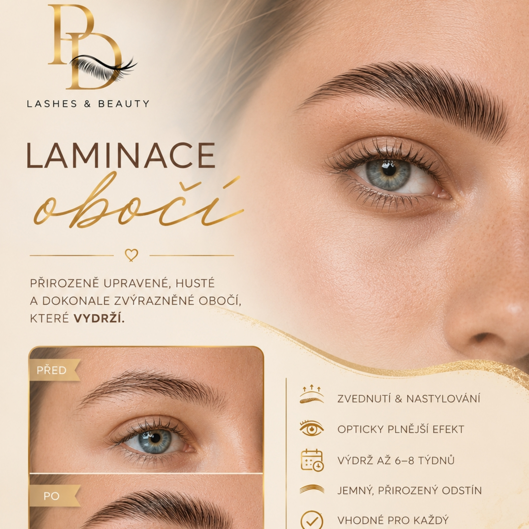 Laminace obočí