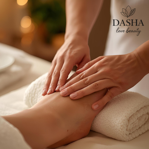 Masáž nohy, peeling a zábal