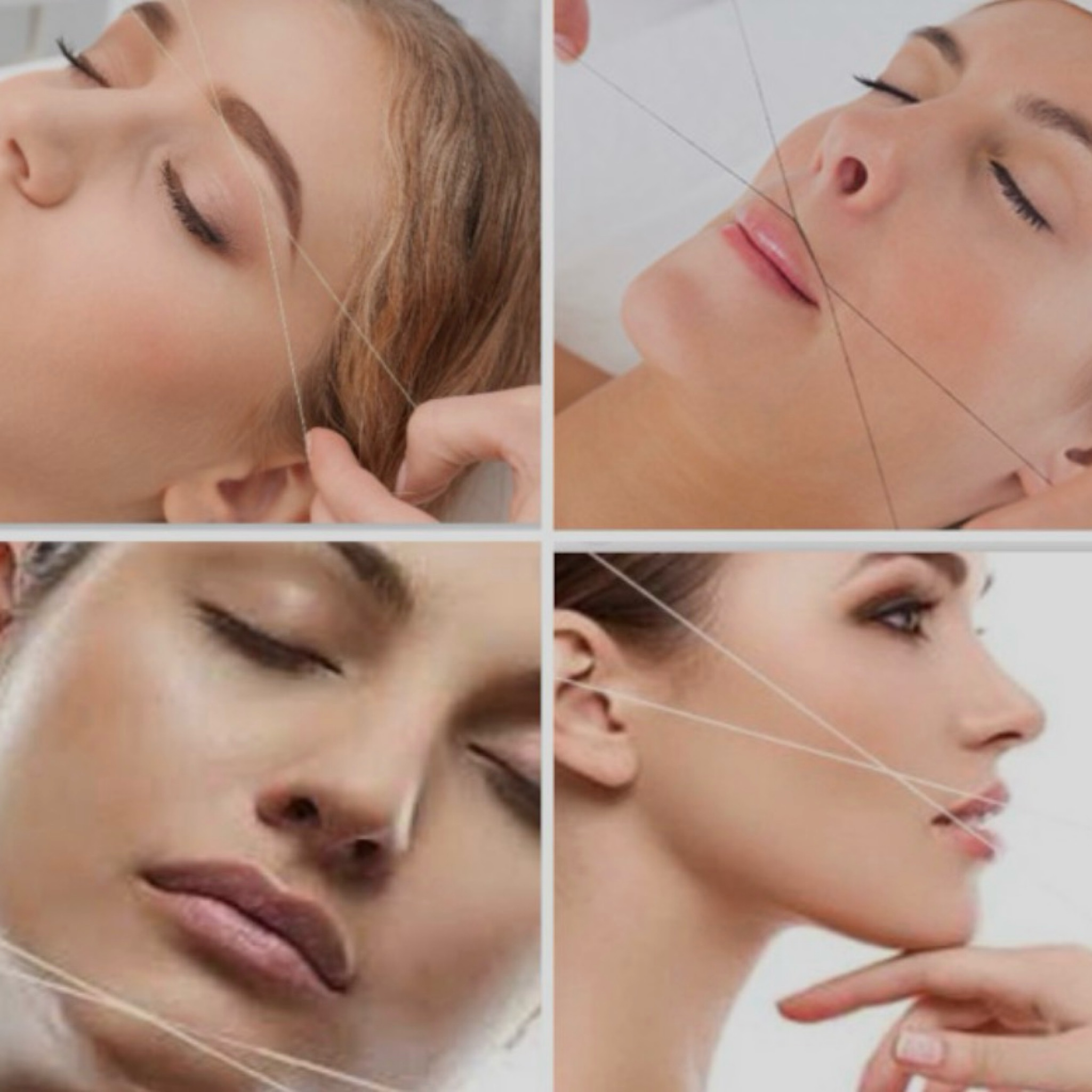 Depilación de cejas y labios con hilo