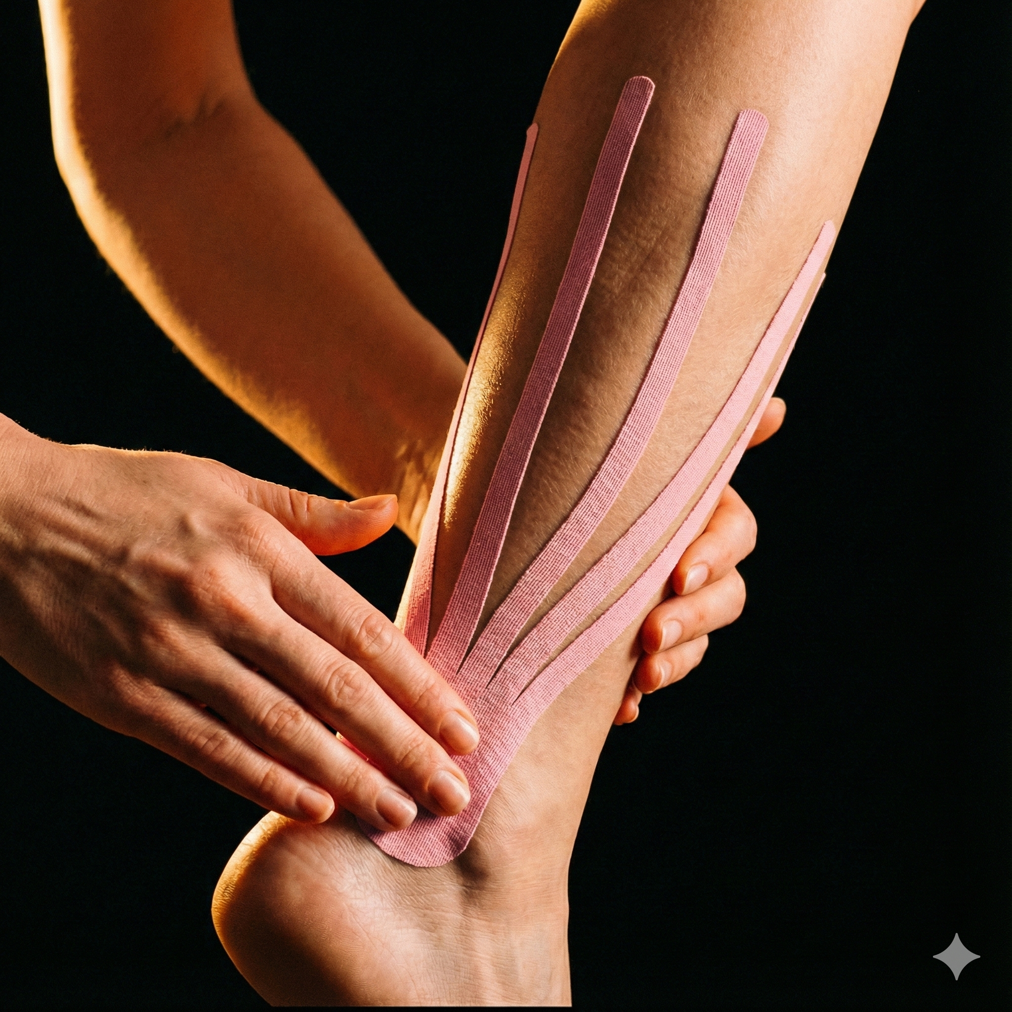 Lymfotaping dolní končetiny segmentově