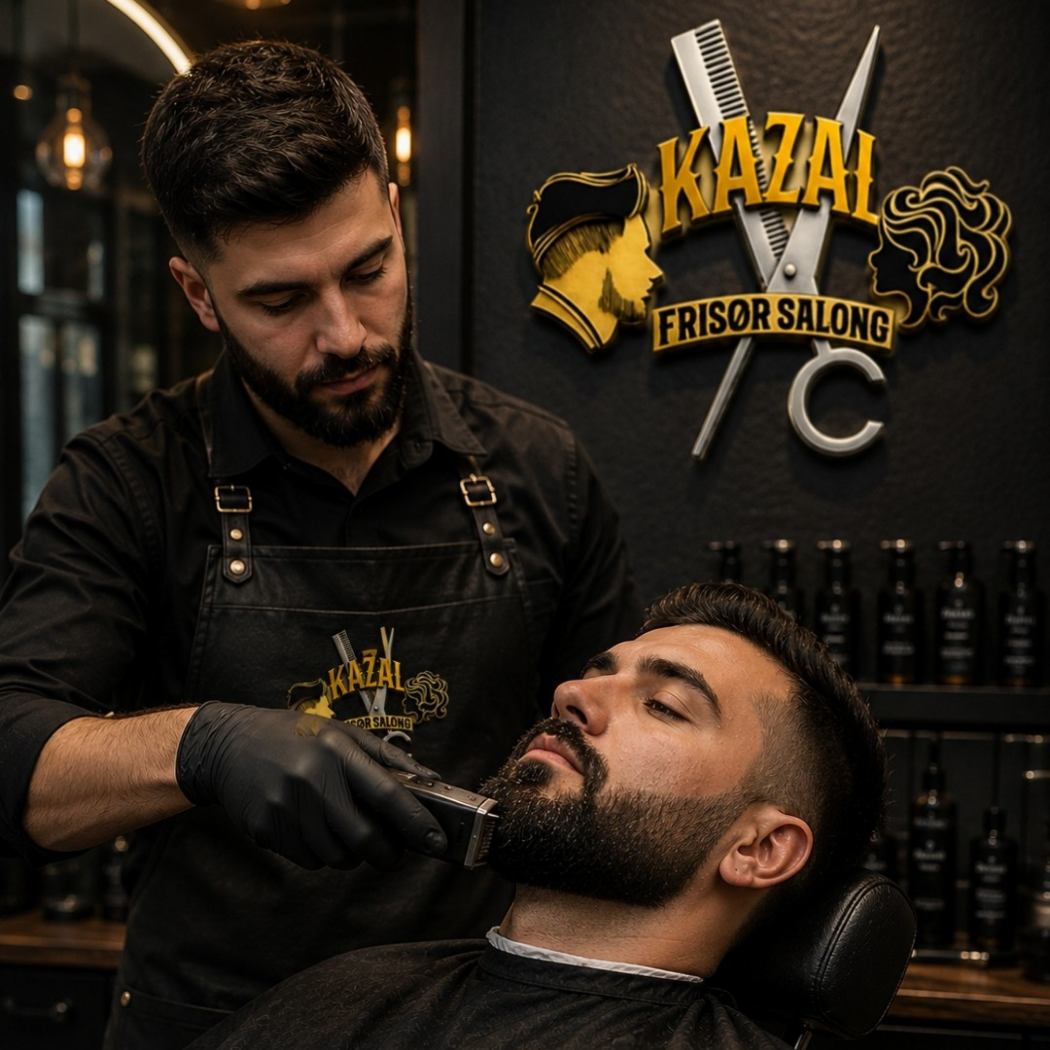Herreklipp +Trimming av skjegget med maskin