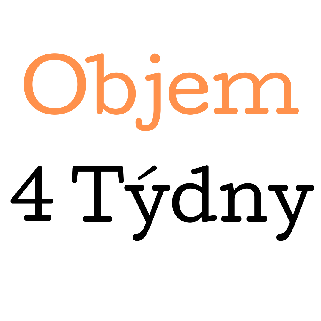 Objem po 4 týdnech