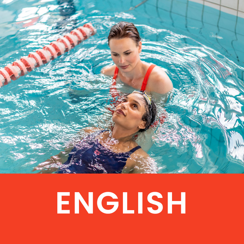 Private swimming lesson in English