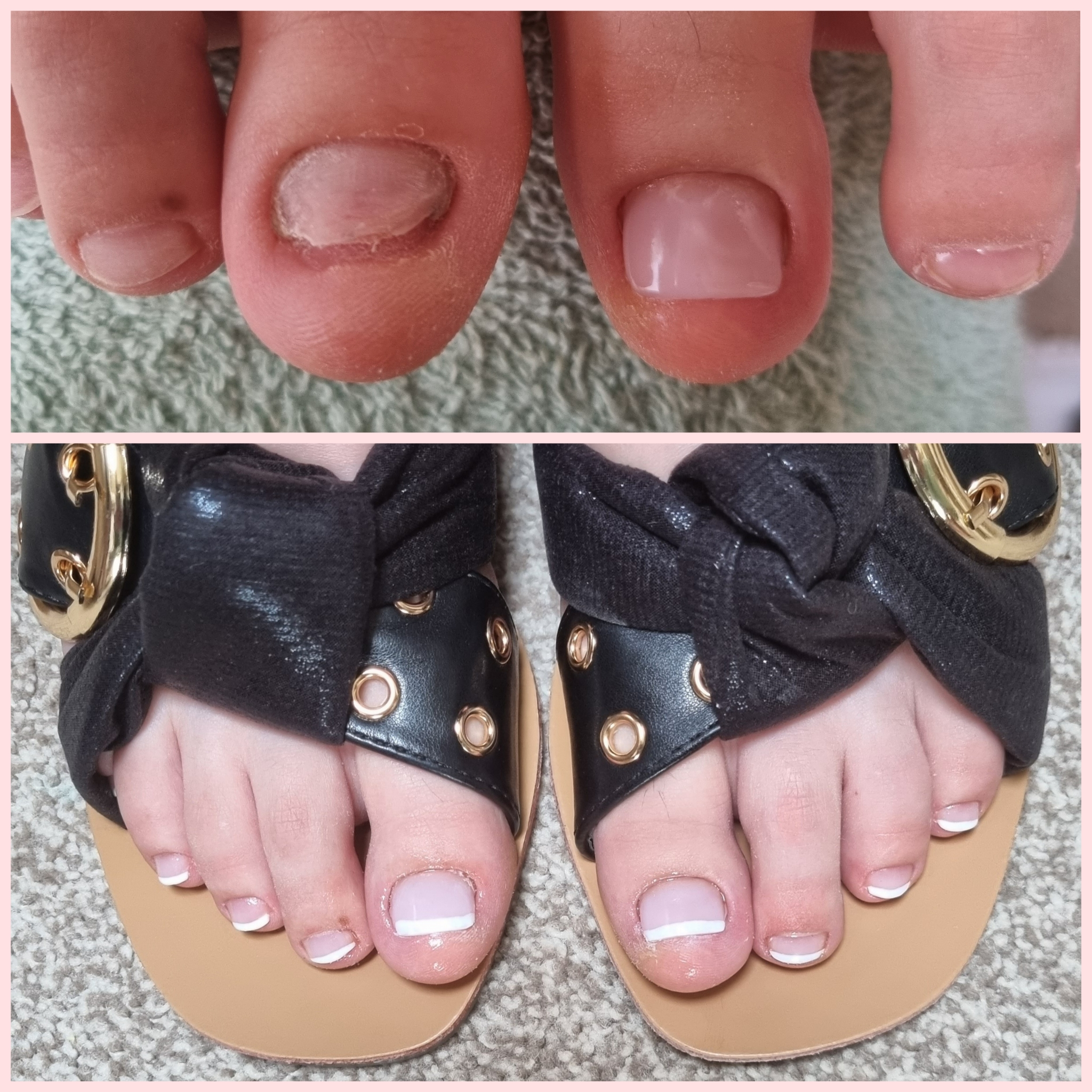 Pose gel pieds avec création d'ongles