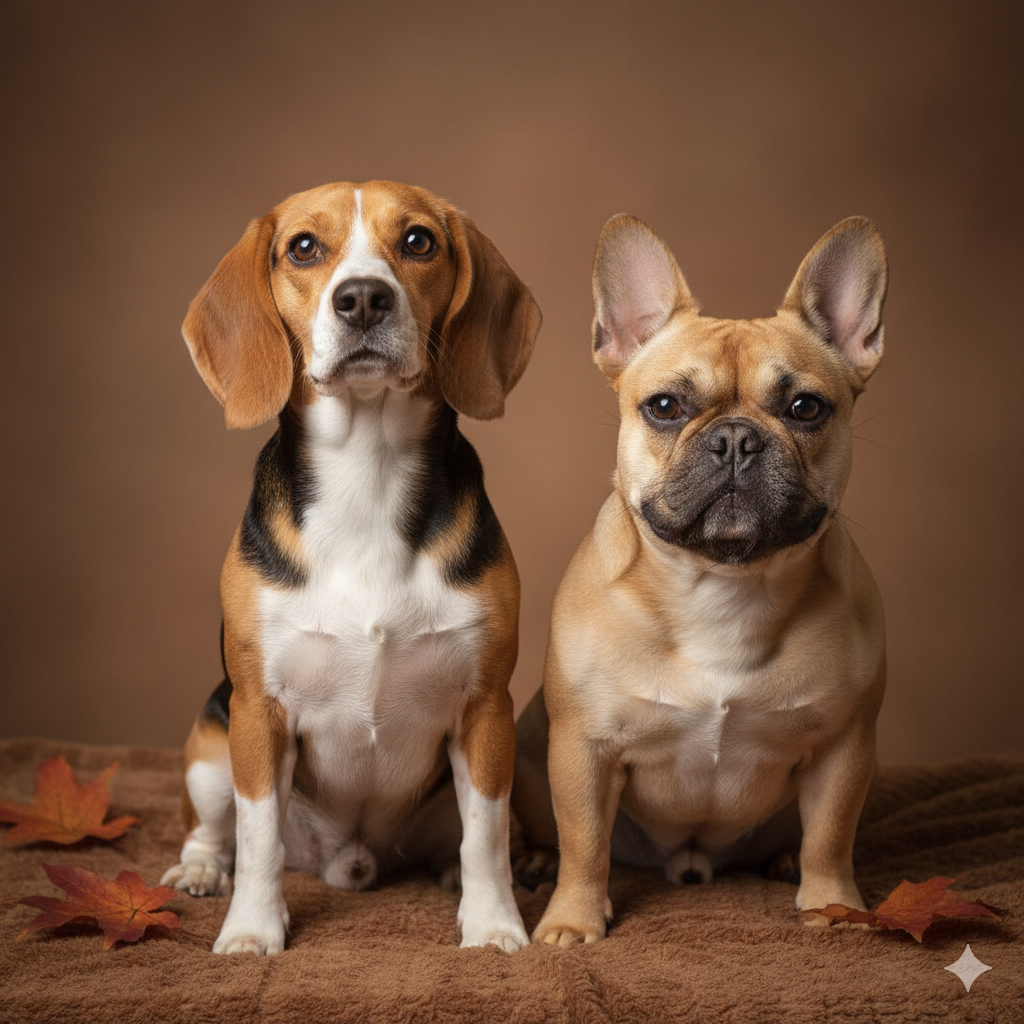 Beagle y Bulldog Francés