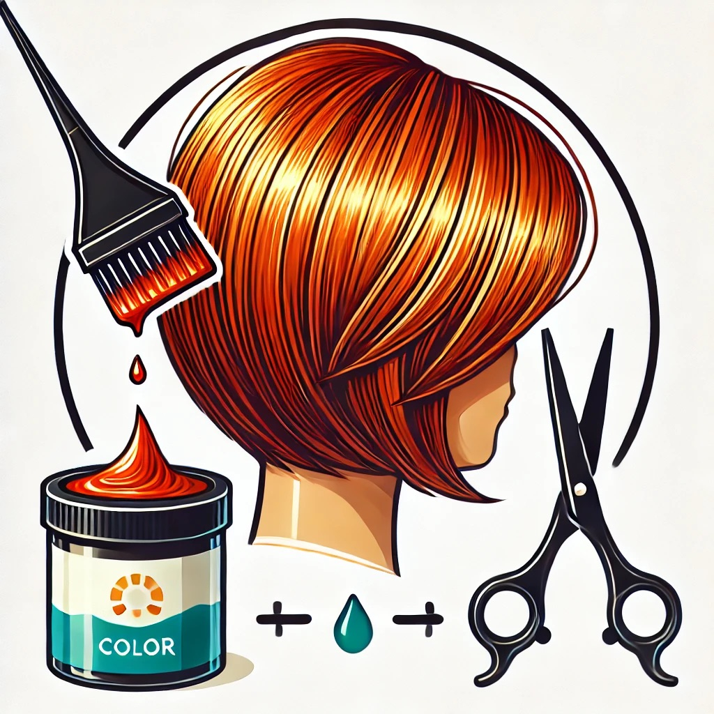 Střih + Barvení vlasů (polodlouhé) / Cut + Hair colouring (med.)