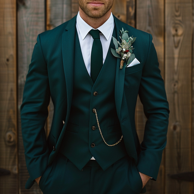 Manažer zelený pánský oblek