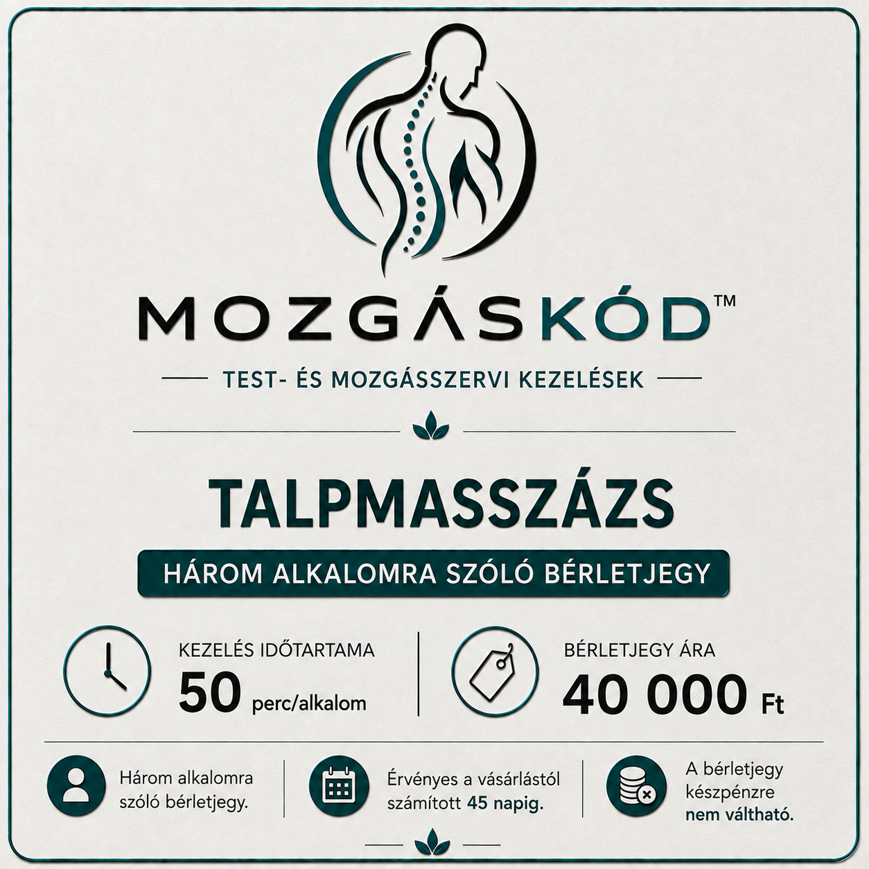 Talpmasszázs Kezeléscsomag - 3 alkalom