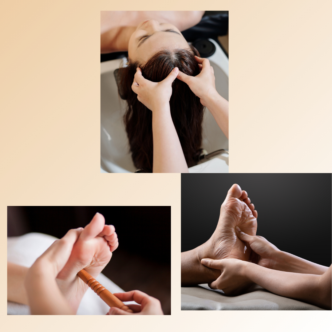 Kombinace: Indická masáž hlavy + Reflexní masáž chodidel120minut